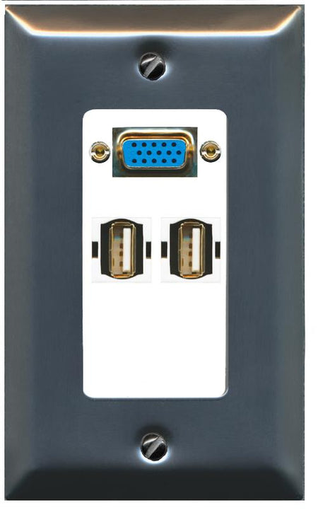 2 USB2 Wall Plate [White]