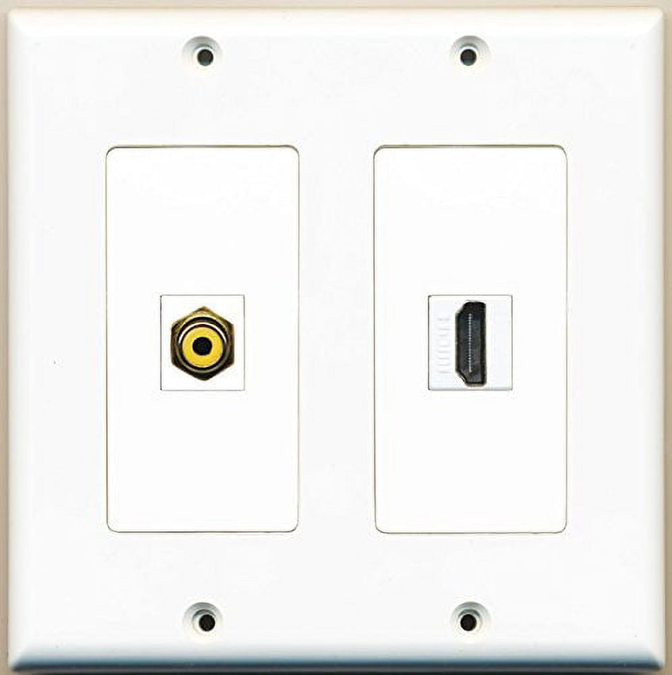 RiteAV - 1 Port HDMI 1 Port RCA Yellow - Dual Gang Wall Plate