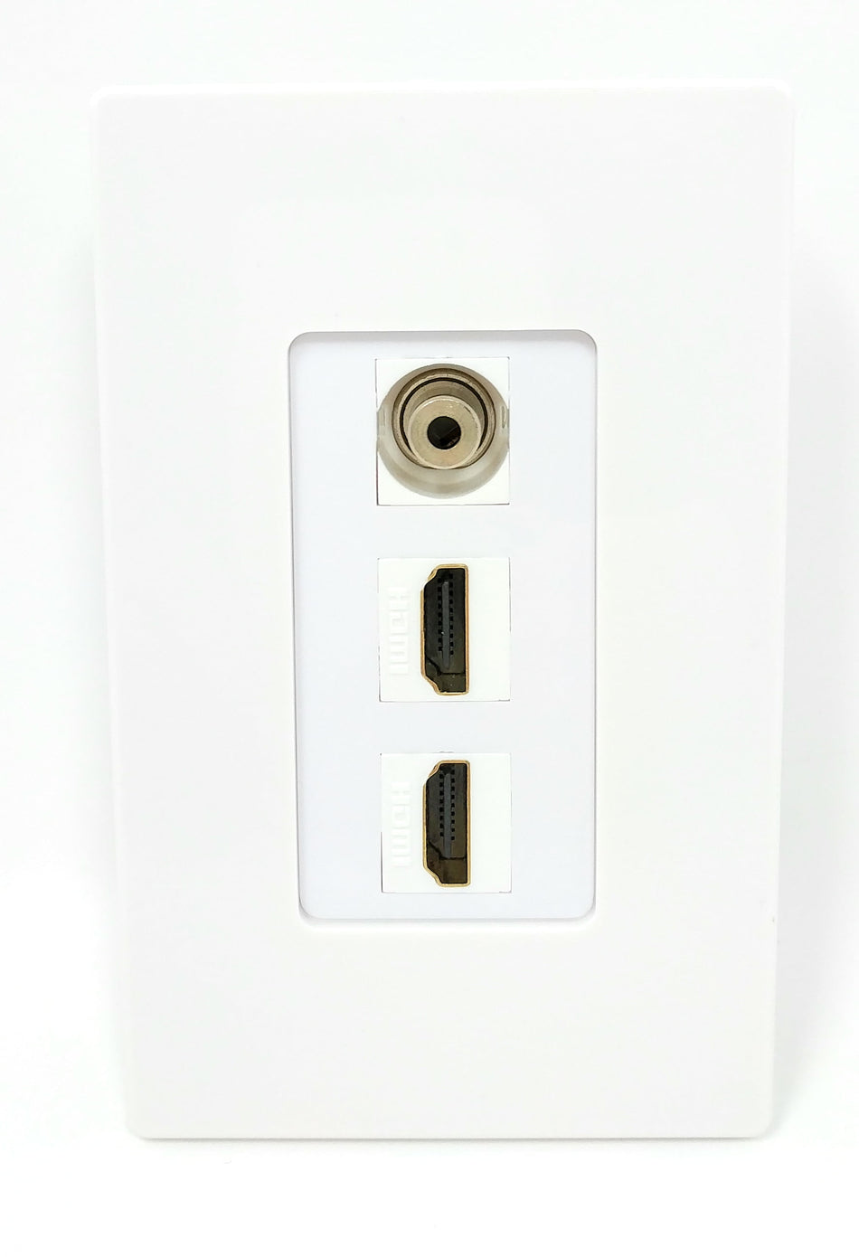 RiteAV - 1 3.5mm Audio/Headphone Jack and 2 HDMI Port Wall Plate Screwless Decorative