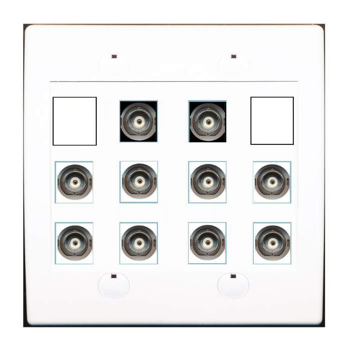 Custom Wall Plate White with up to 12 Keystone Ports