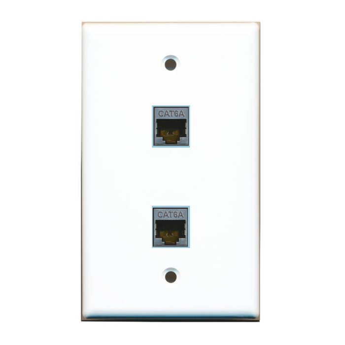 2 Port Custom Keystone Wall Plate Solid White