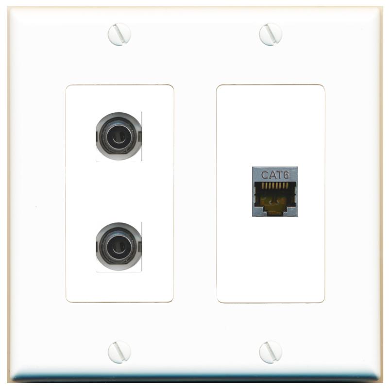 2 3.5mm CAT6-SHIELDED Wall Plate [White]