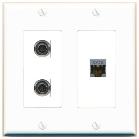 2 3.5mm CAT6-SHIELDED Wall Plate [White]