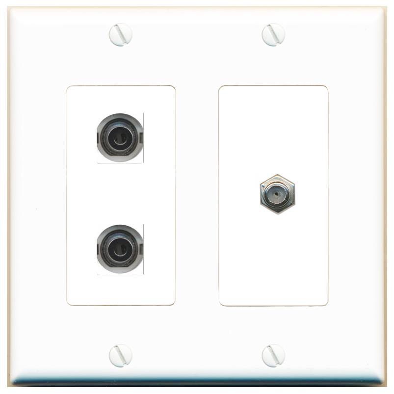 2 3.5mm COAX Wall Plate [White]