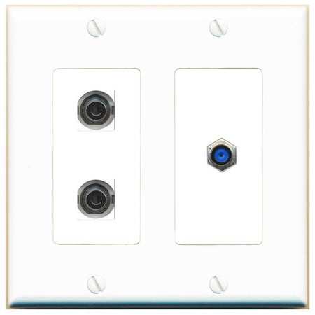 2 3.5mm F81 Wall Plate [White]