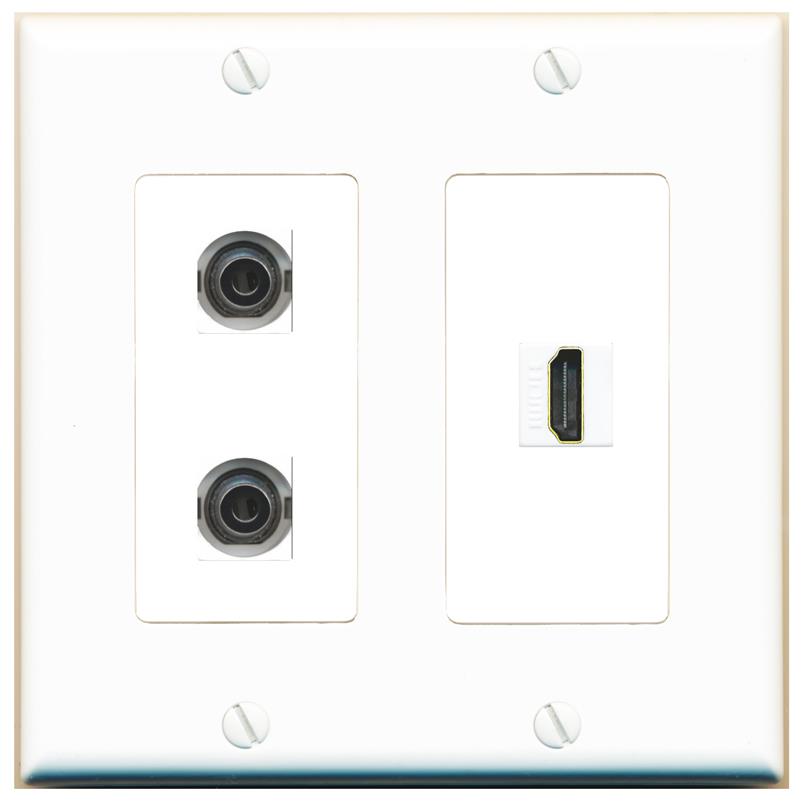 2 3.5mm HDMI Wall Plate [White]