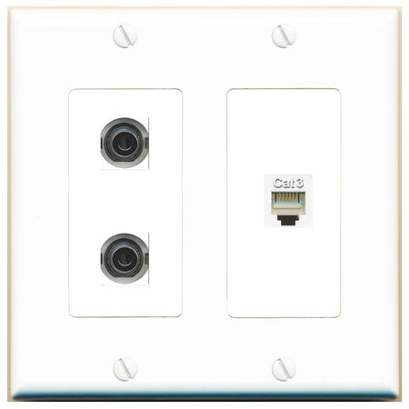 2 3.5mm PHONE Wall Plate [White]