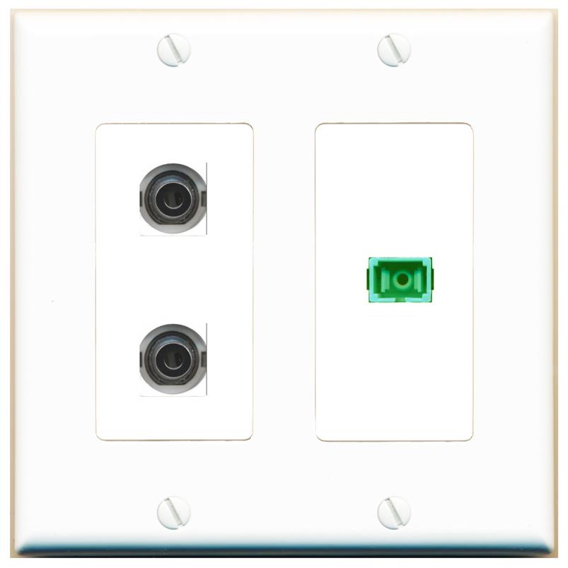 2 3.5mm SC-APC-SX Wall Plate [White]