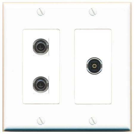 2 3.5mm TOSLINK Wall Plate [White]