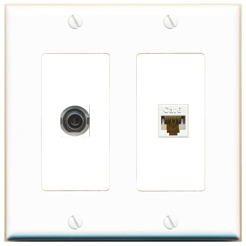3.5mm CAT6 Wall Plate [White]