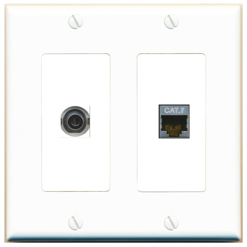3.5mm CAT7 Wall Plate [White]