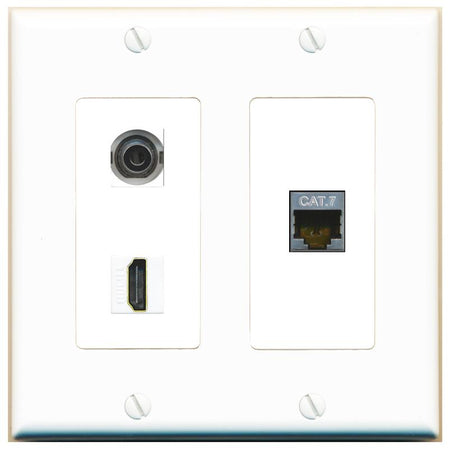 3.5mm CAT7 HDMI Wall Plate [White]