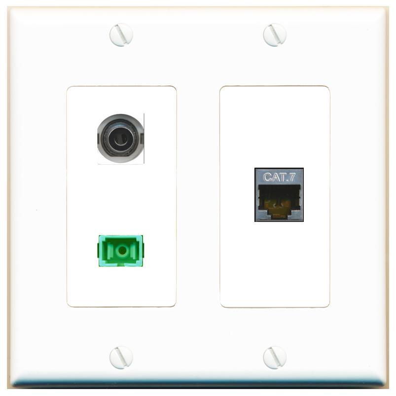 3.5mm CAT7 SC-APC-SX Wall Plate [White]