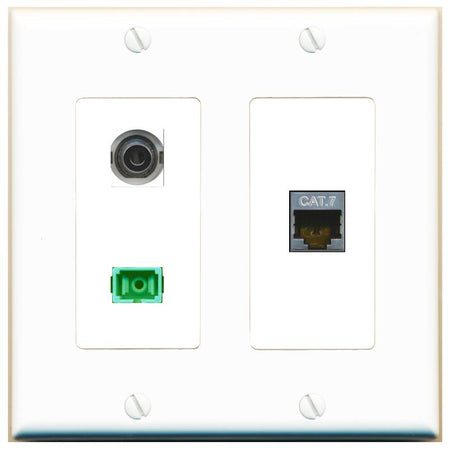 3.5mm CAT7 SC-APC-SX Wall Plate [White]