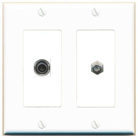 3.5mm COAX Wall Plate [White]