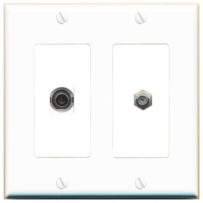 3.5mm COAX Wall Plate [White]