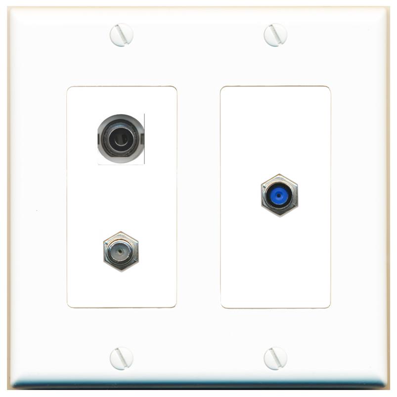 3.5mm COAX F81 Wall Plate [White]