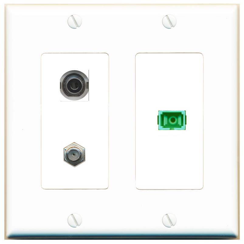 3.5mm COAX SC-APC-SX Wall Plate [White]