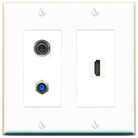3.5mm F81 HDMI Wall Plate [White]