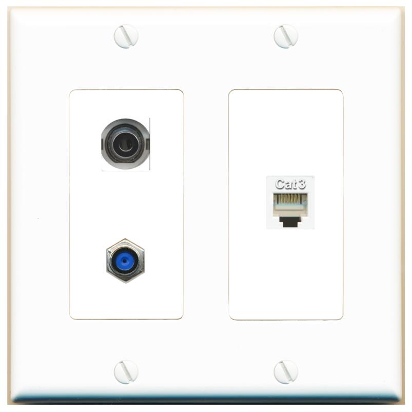 3.5mm F81 PHONE Wall Plate [White]