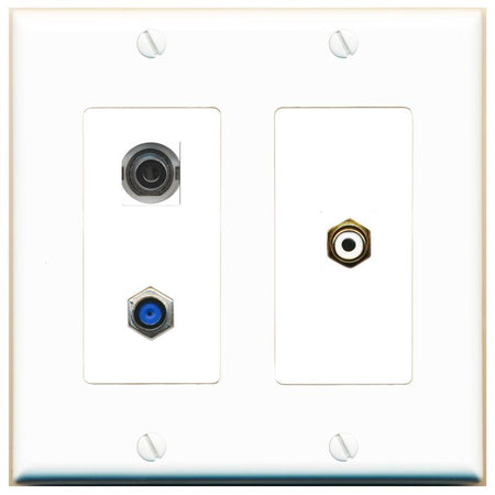 3.5mm F81 RCA-WHITE Wall Plate [White]