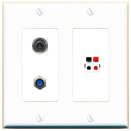 3.5mm F81 SPEAKER Wall Plate [White]