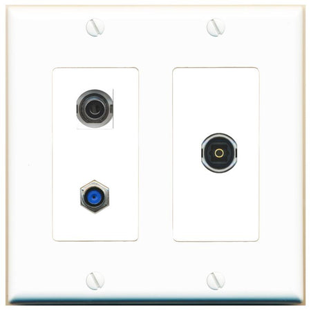 3.5mm F81 TOSLINK Wall Plate [White]