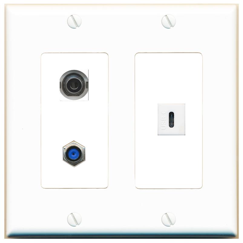 3.5mm F81 USBC Wall Plate [White]
