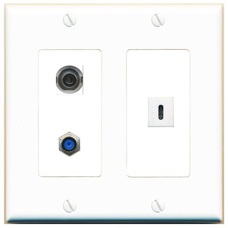3.5mm F81 USBC Wall Plate [White]