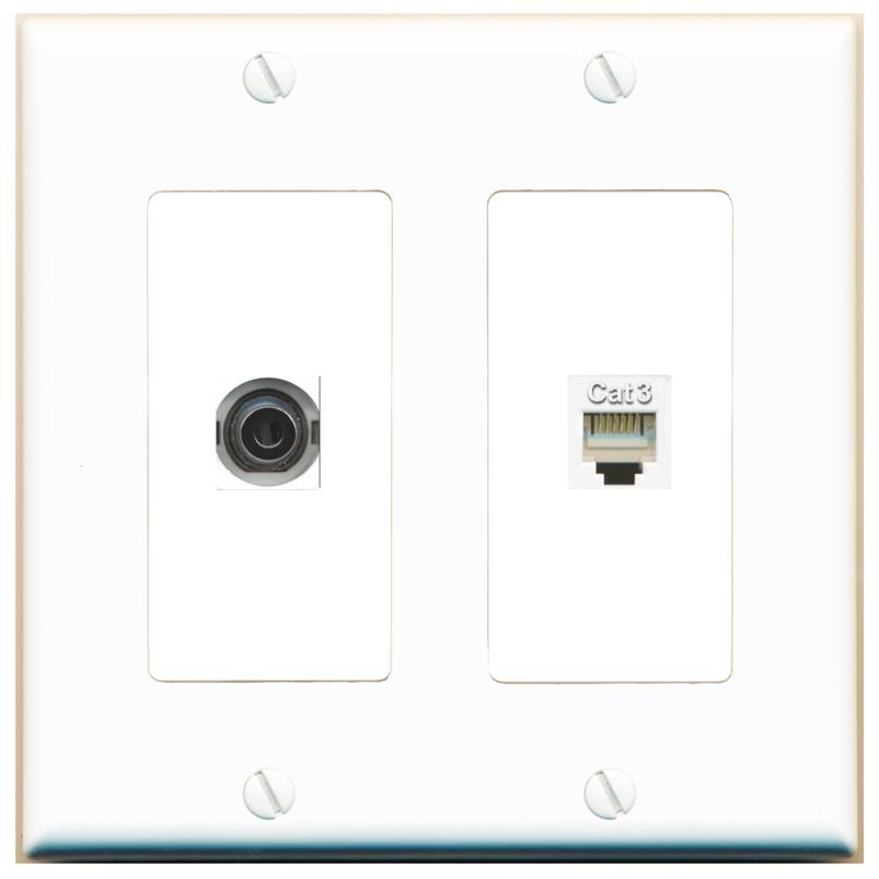 3.5mm PHONE Wall Plate [White]