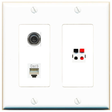 3.5mm PHONE SPEAKER Wall Plate [White]