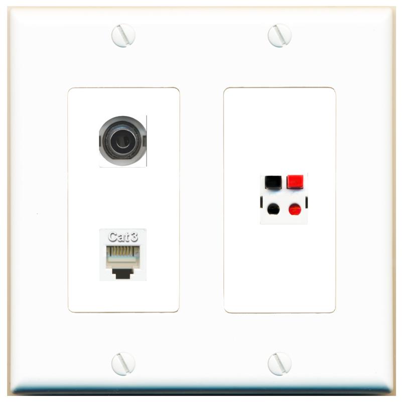 3.5mm PHONE SPEAKER Wall Plate [White]