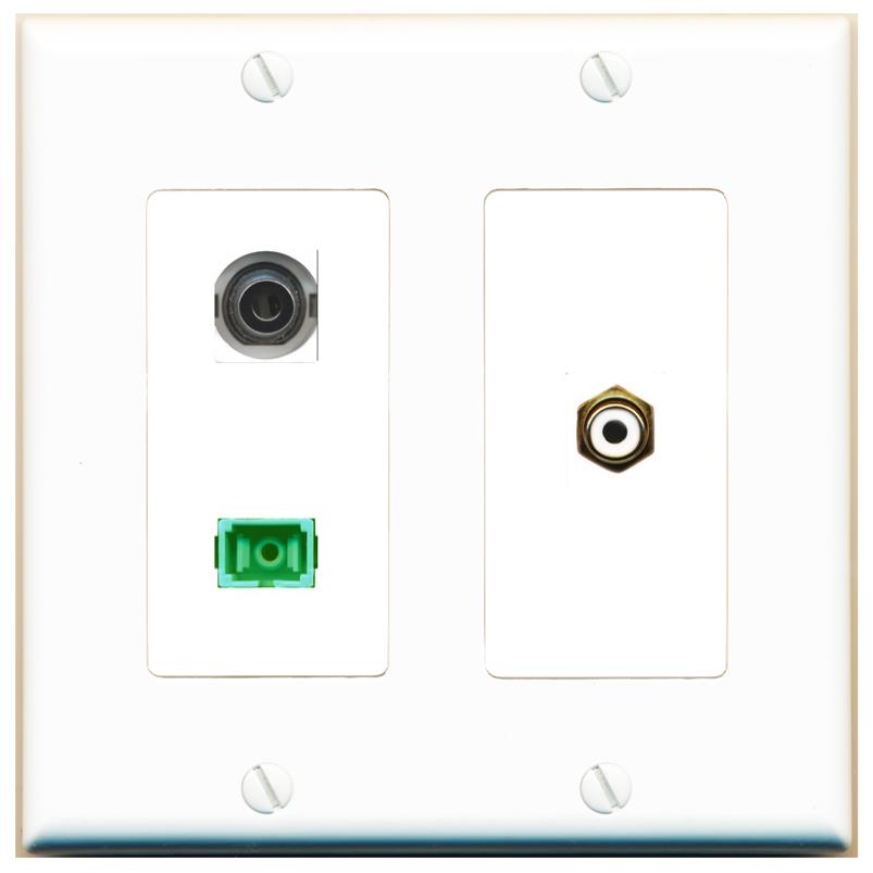 3.5mm RCA-WHITE SC-APC-SX Wall Plate [White]