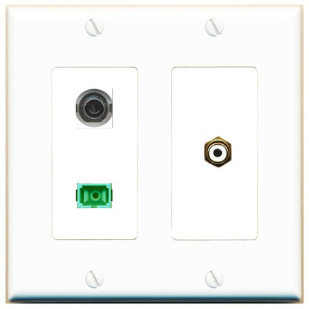 3.5mm RCA-WHITE SC-APC-SX Wall Plate [White]