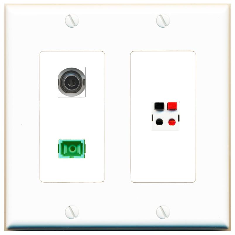 3.5mm SC-APC-SX SPEAKER Wall Plate [White]