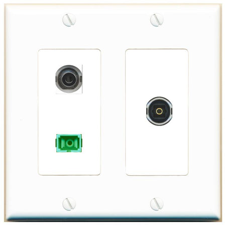 3.5mm SC-APC-SX TOSLINK Wall Plate [White]