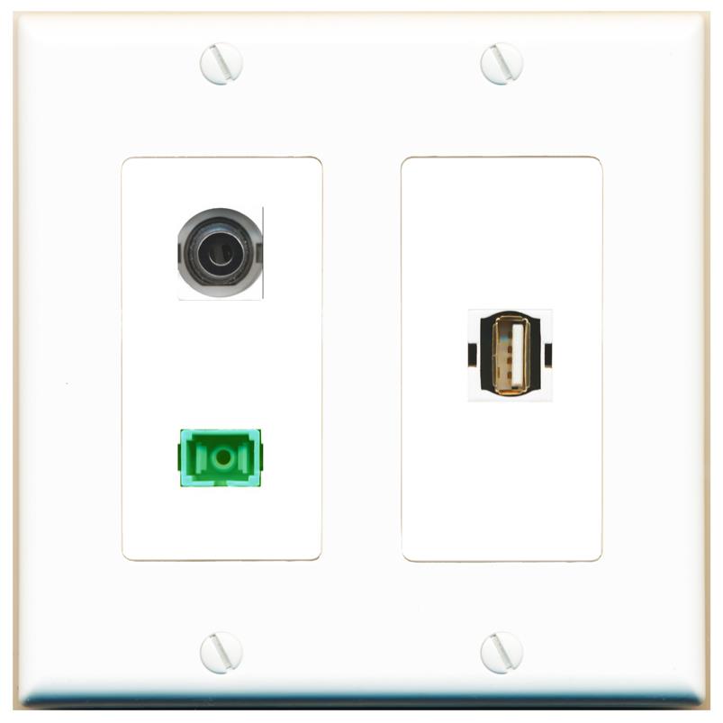 3.5mm SC-APC-SX USB2 Wall Plate [White]