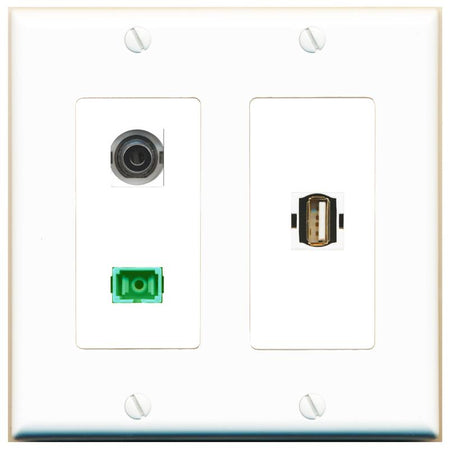 3.5mm SC-APC-SX USB2 Wall Plate [White]