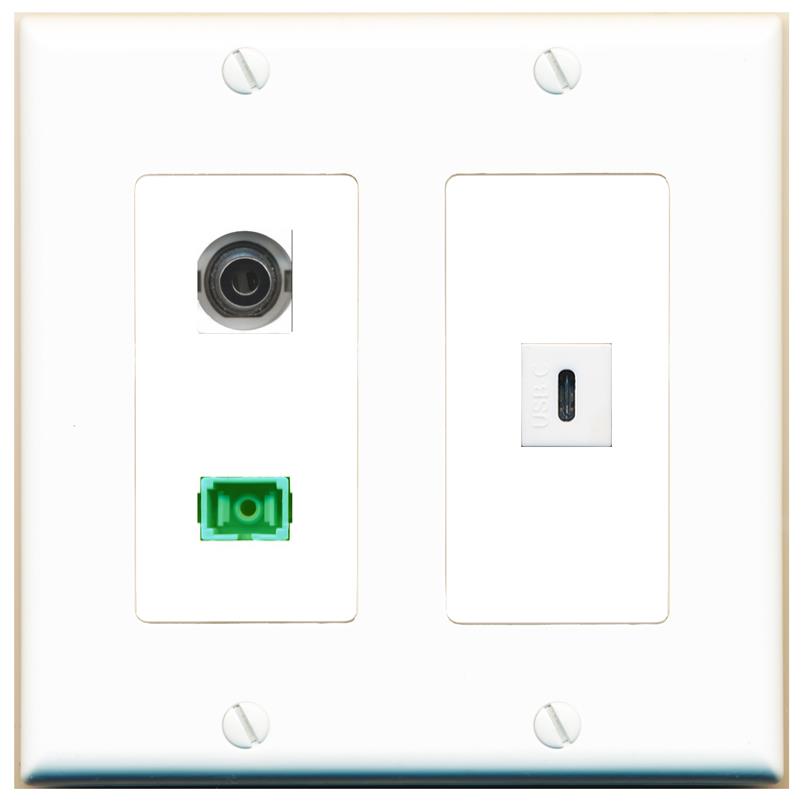 3.5mm SC-APC-SX USBC Wall Plate [White]