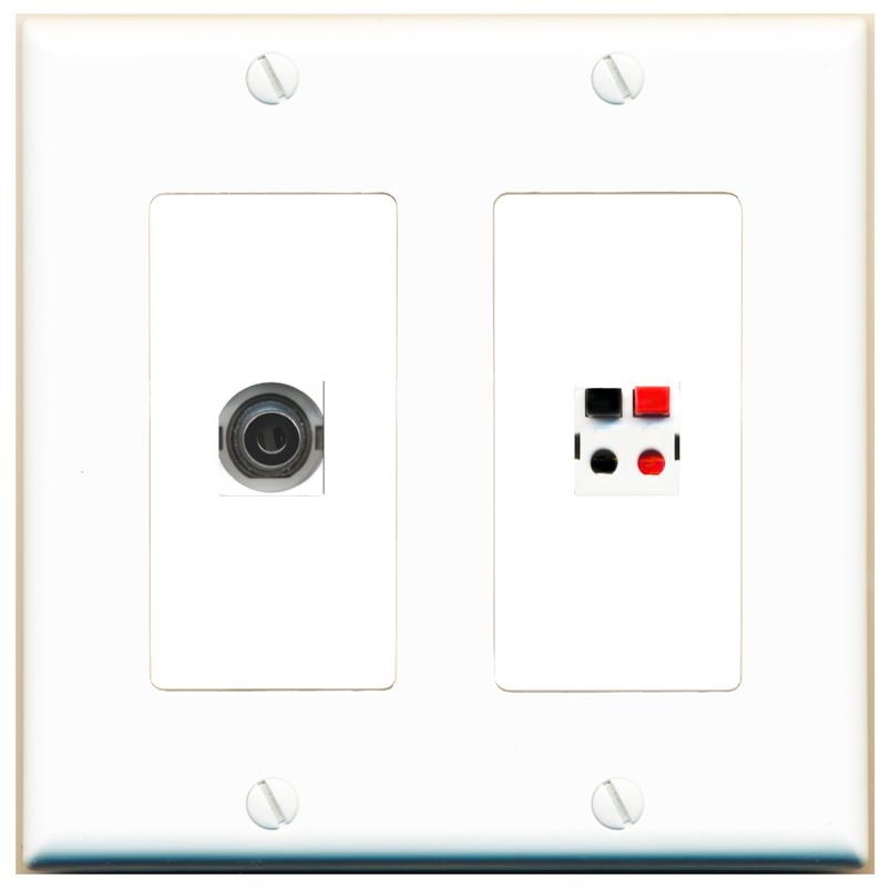 3.5mm SPEAKER Wall Plate [White]