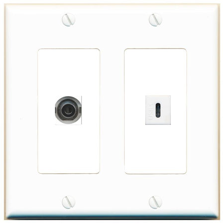 3.5mm USBC Wall Plate [White]