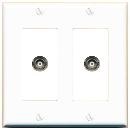 2 BNC Wall Plate [White]