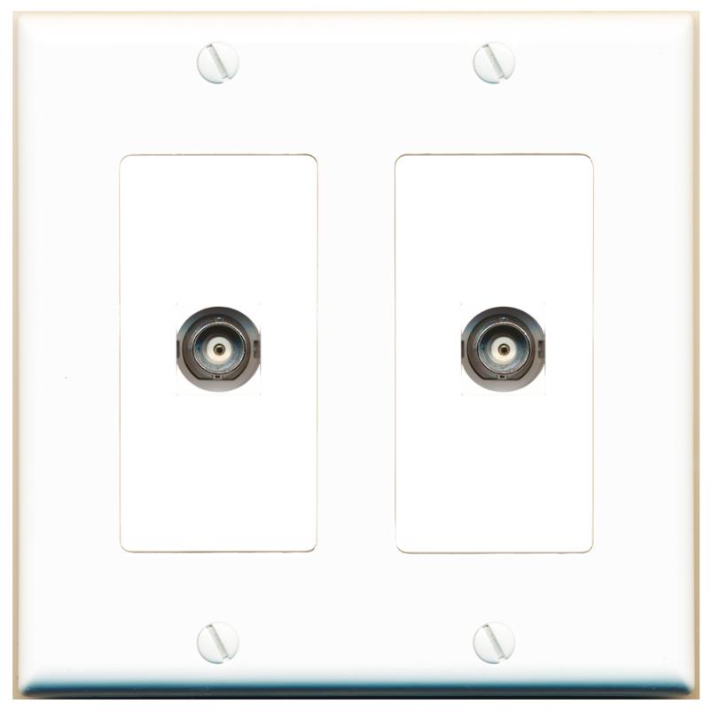2 BNC Wall Plate [White]