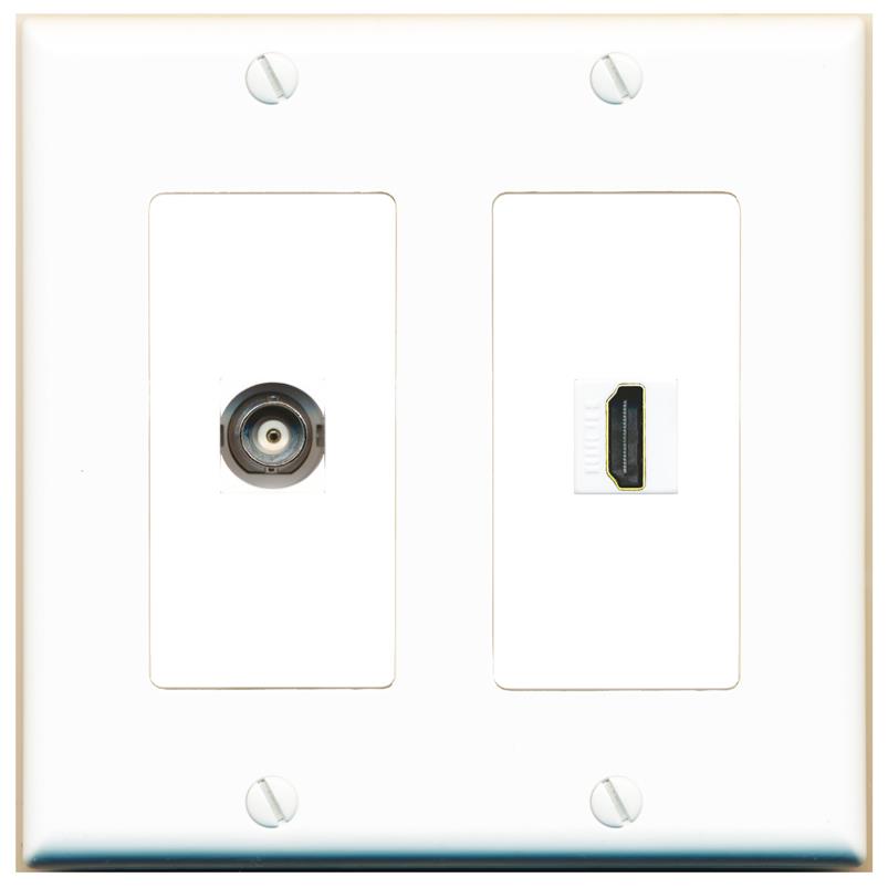 BNC HDMI Wall Plate [White]