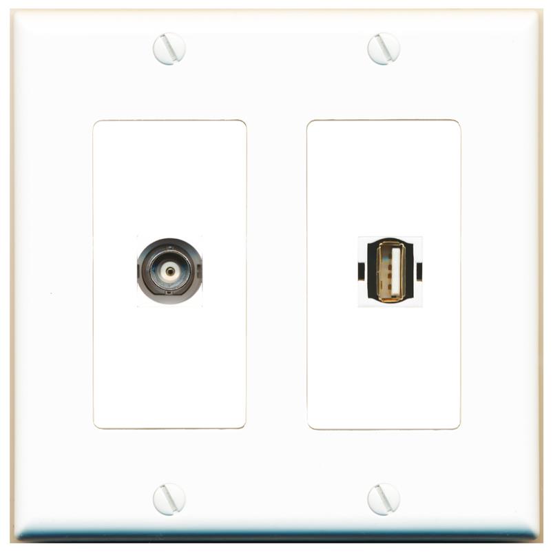 BNC USB2 Wall Plate [White]