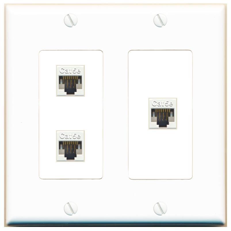 3 CAT5E Wall Plate [White]