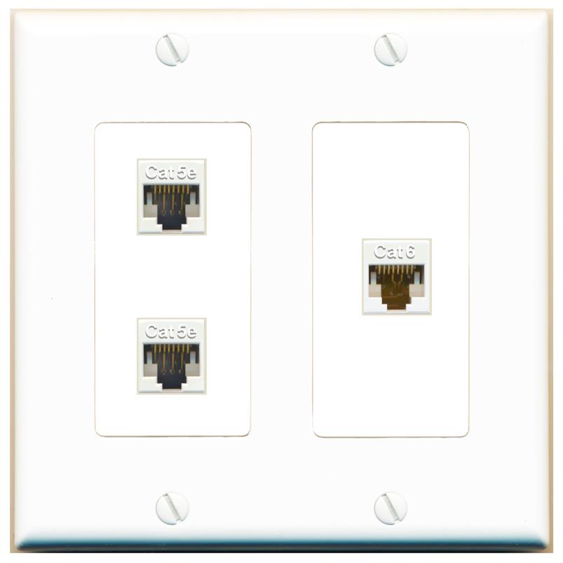 2 CAT5E CAT6 Wall Plate [White]