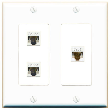 2 CAT5E CAT6 Wall Plate [White]