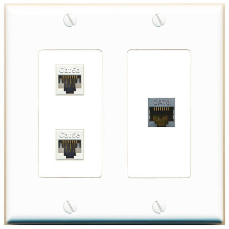 2 CAT5E CAT6-SHIELDED Wall Plate [White]
