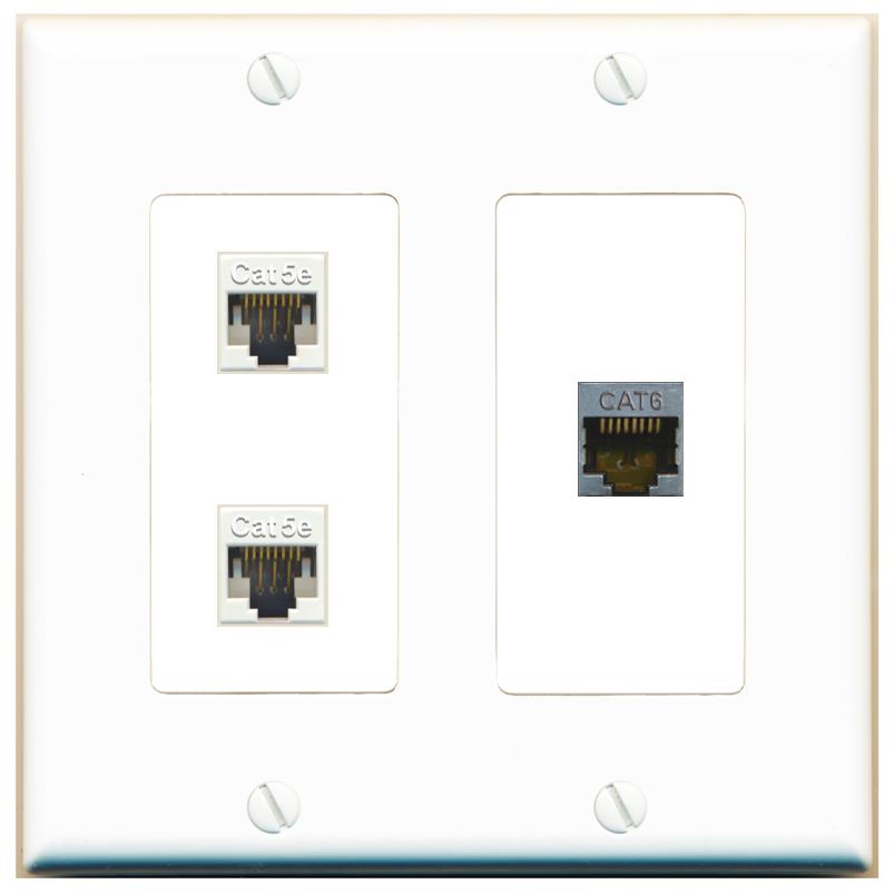 2 CAT5E CAT6-SHIELDED Wall Plate [White]